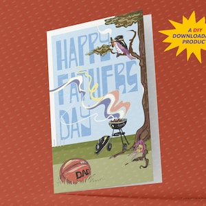 Tarjeta de fútbol del día del padre / Tarjeta del día del padre inspirada en Footy / Tarjeta del día del padre AFL / Tarjeta de amantes de la barbacoa para papá / Descarga digital instantánea.