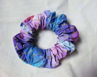 Scrunchies de algodón / Arco iris, escamas de sirena