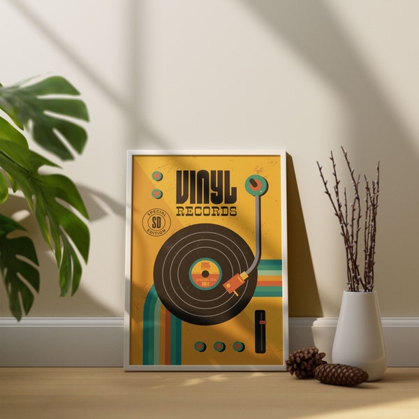 Retro Music Poster - Vinyl Record - Music Art Print - Modern Murals - Gift for Musicians - Colorful Wall Art