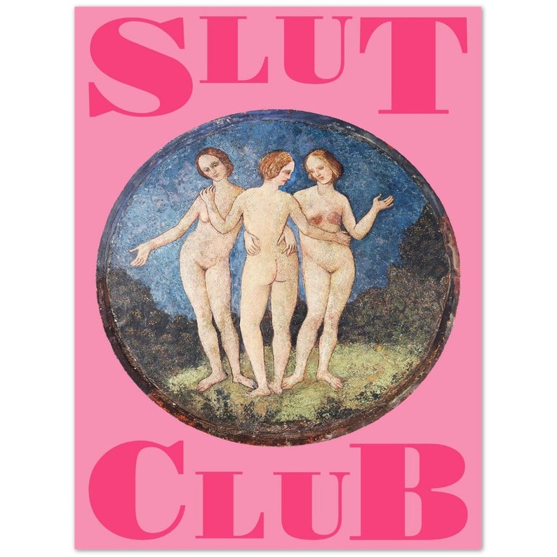 Feminismus Poster Spruch Bild Slut Club Pinke Wandkunst Deko Trend Feministischer Kunstdruck Slut Poster Typografie Druck Bild 8