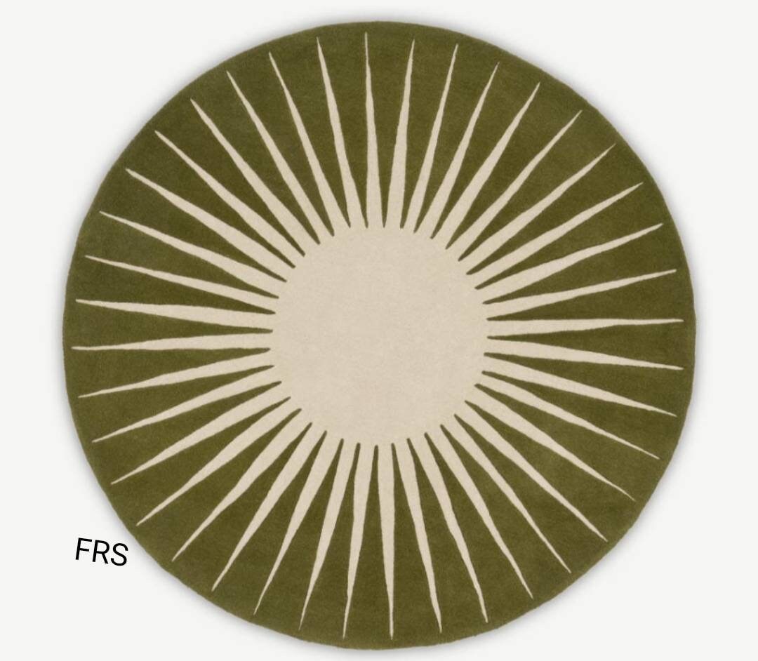 Green Round Rug Modern Hand Tufted 100% New Zealand Woolen 3500GSM High ...
