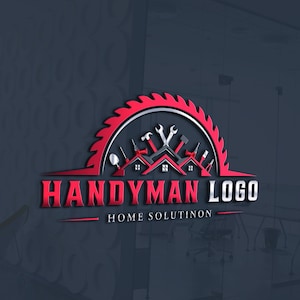 Construction logo | Handyman logo | Handyman services | Home repair | Home improvement | Tools man | Roofing logo | Builders | Painting logo