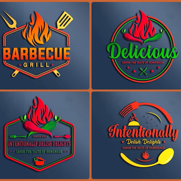 I will design restaurant, food, kitchen, barbecue, grill, bakery, catering, business ,bar, cafe,menu card  modern 3D  logo for your business