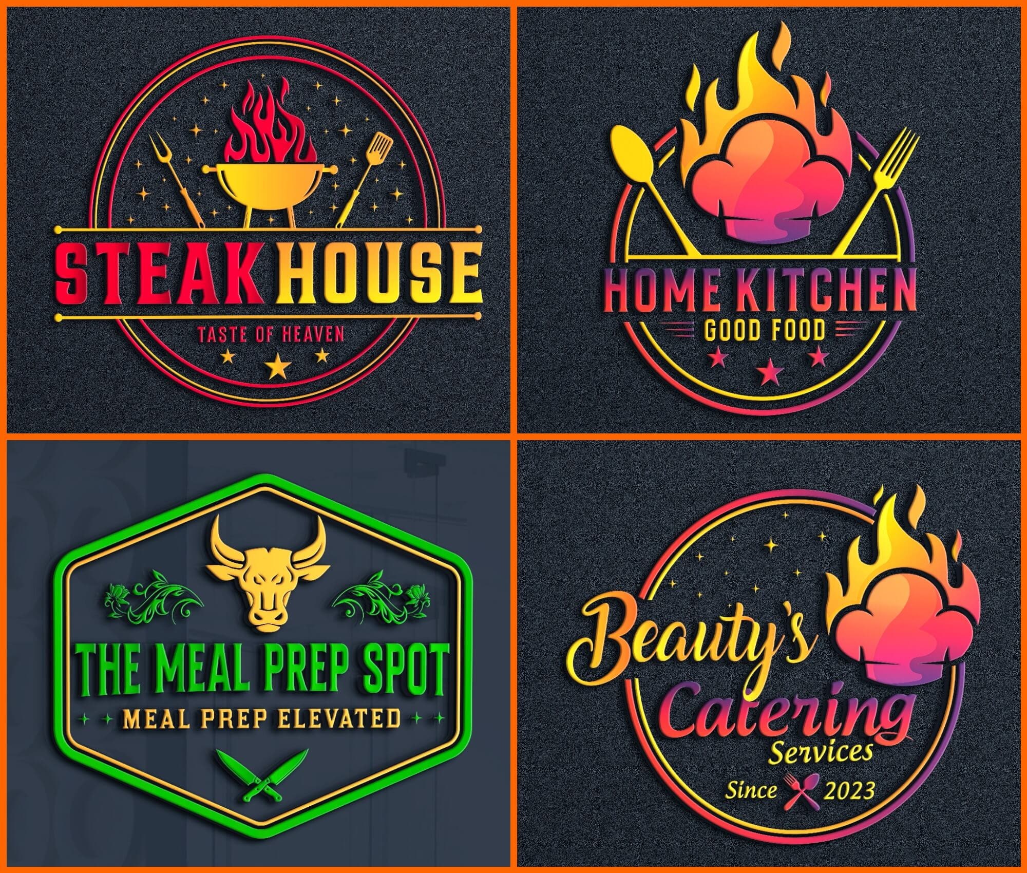 I Will Design Restaurant Logo, Food Logo, Bar Logo, BBQ Logo, Barbecue