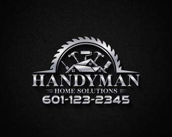 Custom Handyman Logo Design: Home Improvement, Construction, Remodeling, Roofing, Renovation, Architect (24 Hours)