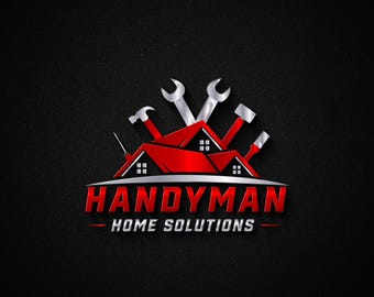 Custom Construction & Handyman Logo Design | Roofing, Renovation, Home Remodeling, Contractor, Builder, Architect, Real Estate, Hammer Icon