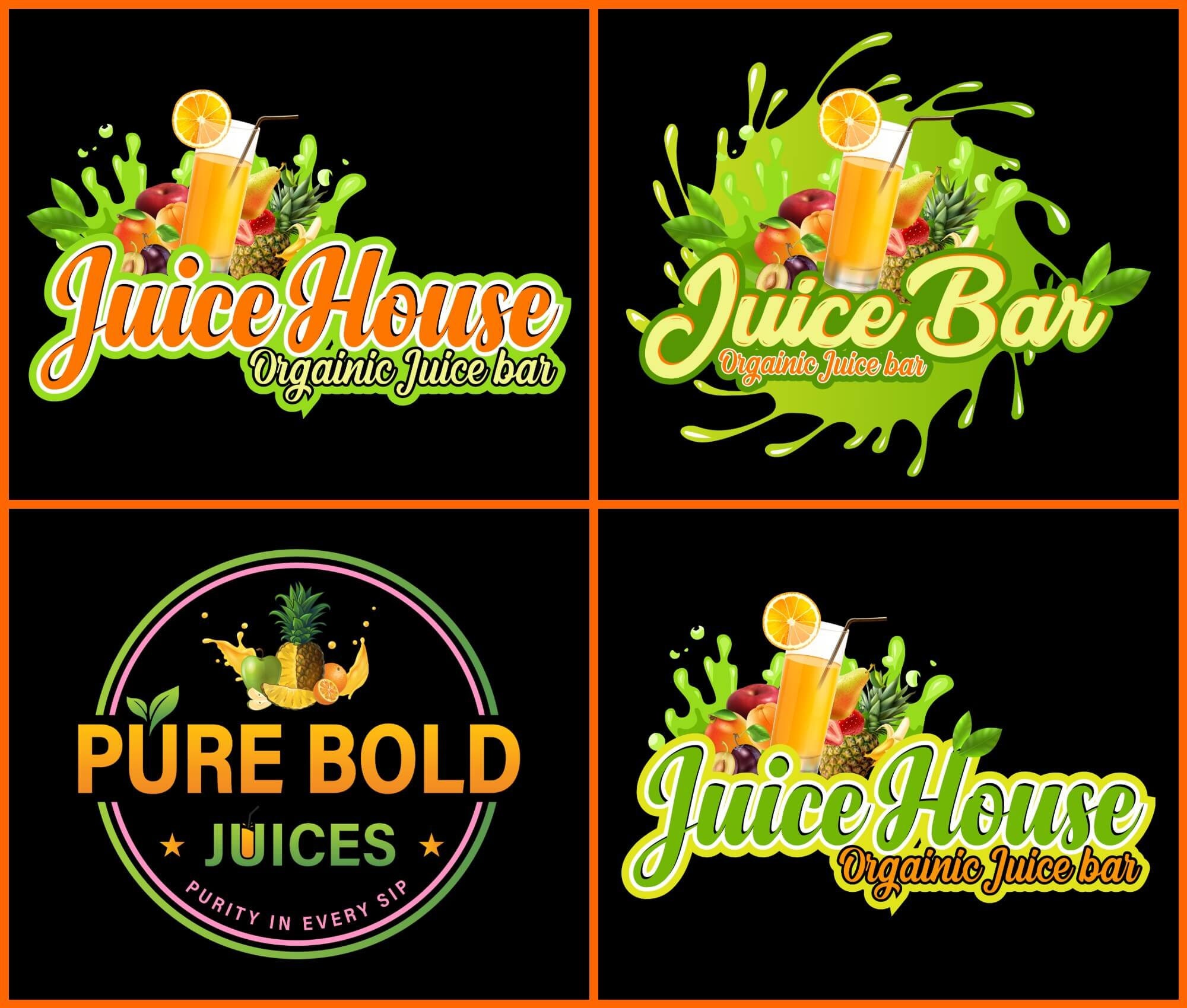 Juice Bar Logo Juice Logo Restaurant Logo Custom Juice Logo Design