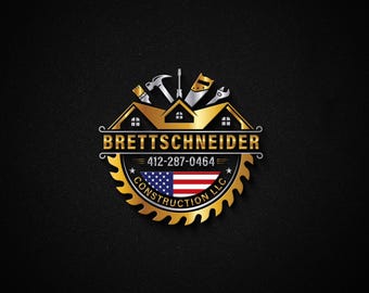 American Construction & Handyman Logo Design | Custom Builder, Roofing, Contractor, Architect, Real Estate Business Logo