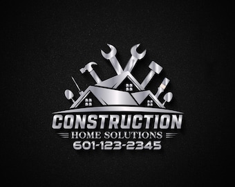 Custom Construction Logo Design: Handyman, Home Builder Branding, Remodeling, Renovation, Architect, Real Estate