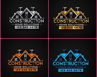 Handyman Logo Design for Construction & Real Estate | Contractor, Plumbing, Hammer, Renovation Remodeling Custom Business Logo