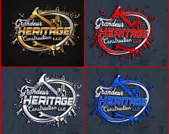 Handyman & Construction Logo Design | Custom Contractor Logo | Builder, Roofing, Architect and Renovation Business Branding