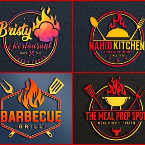 Diseñaré el logotipo del restaurante, el logotipo de la comida, el logotipo del bar, el logotipo de la cerveza, el logotipo de la barbacoa, el logotipo de barbebcue, el logotipo de la comida rápida, el logotipo del catering dentro de las 24 horas