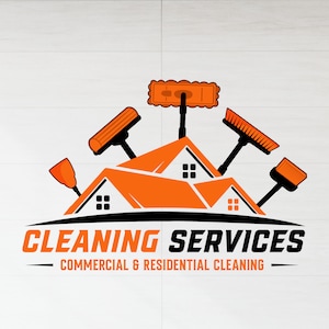 cleaning logo | cleaning service | Commercial residential logo Home House cleaning | DIY logo | Housekeeping Maid Logo | commercial cleaning
