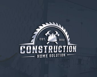 Construction logo design | Handyman logo | Roofing logo | Construction hat logo | Builders logo | Architect | Home improvement | Hammer