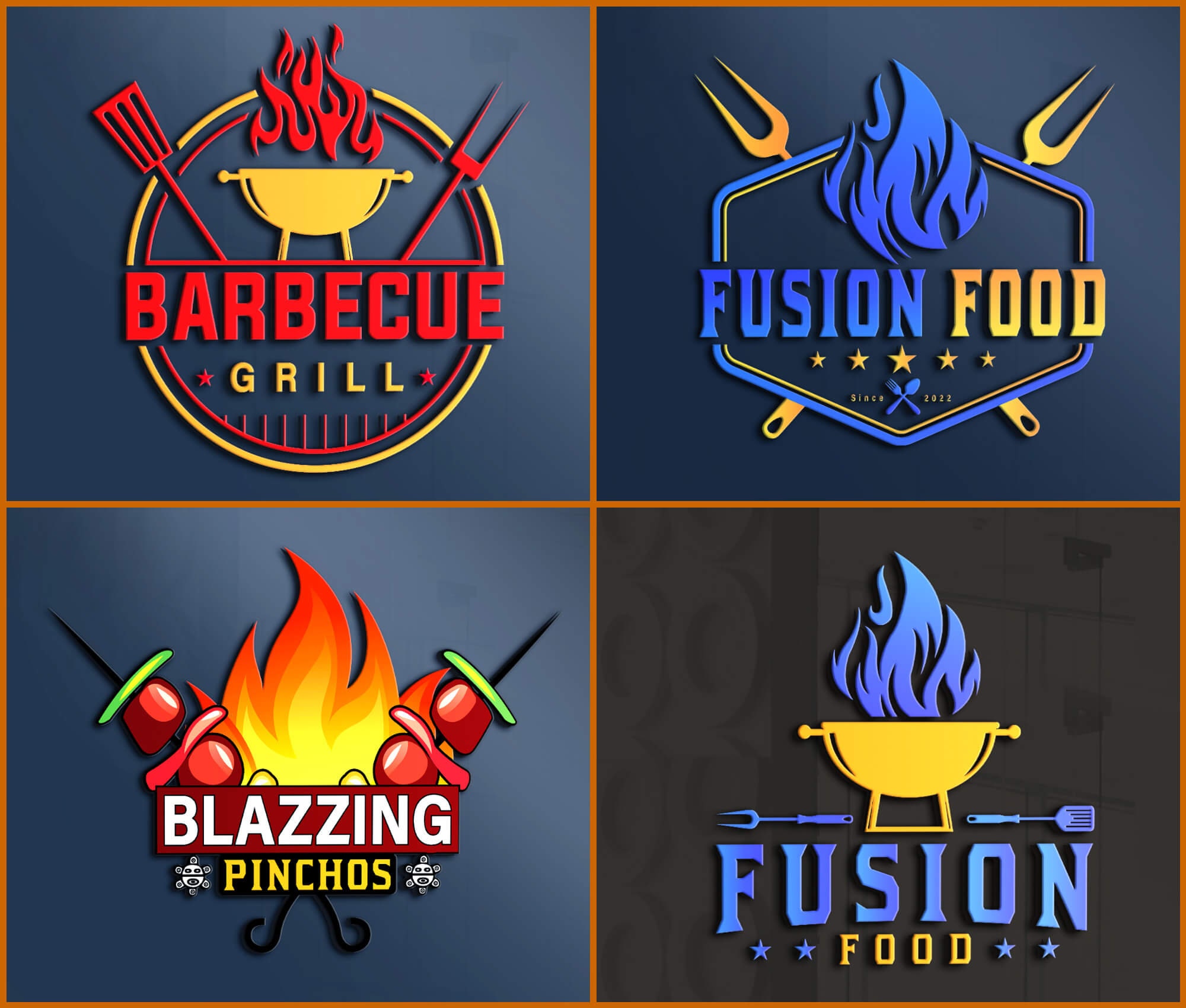 I Will Design BBQ Logobarbecue Logobbq Logogrill Etsy