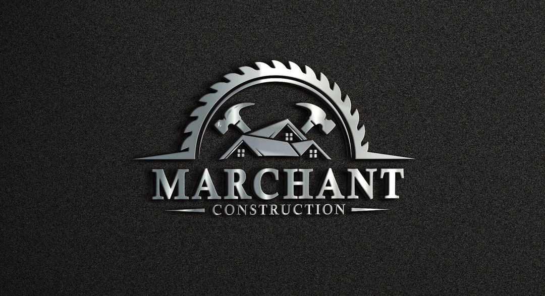 Custom Construction Logo Construction Logo Design Hammer Logo Roofing