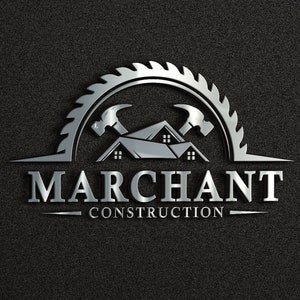 Custom construction logo | Construction Logo Design | Hammer logo | Roofing Business | Handyman Services | Architect Logo | Home Repairs