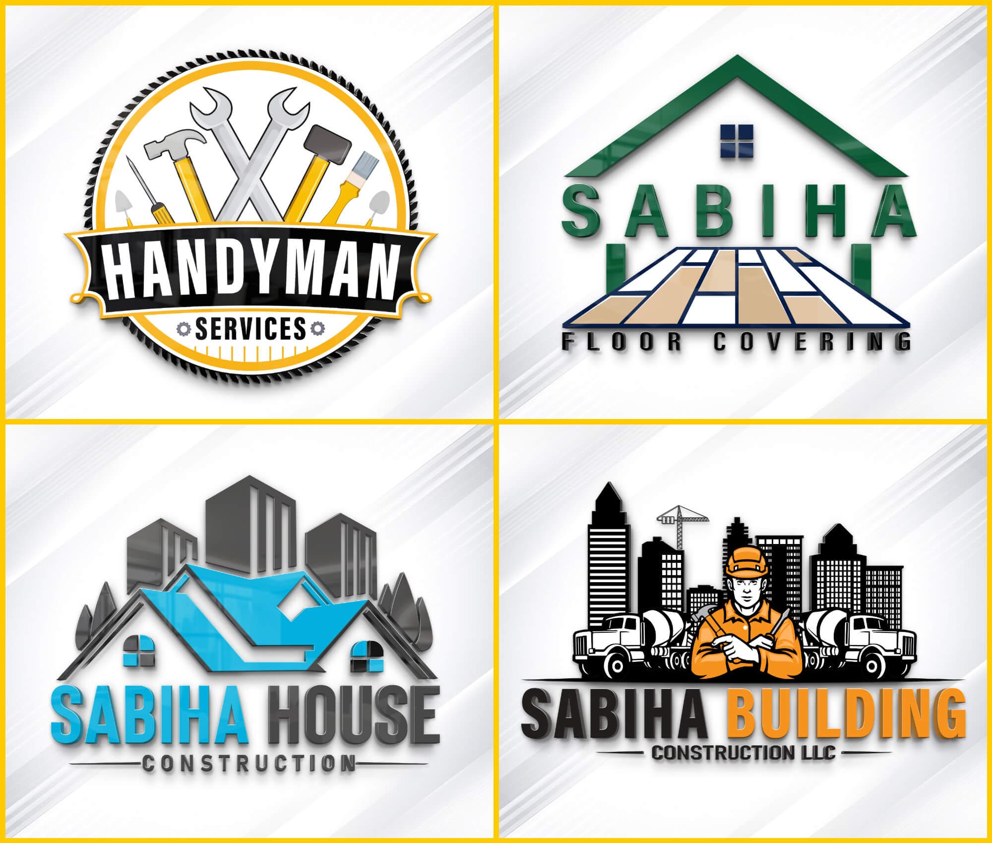 Construction Logo Handyman Logo Contracting Logo Roofing Logo Tools
