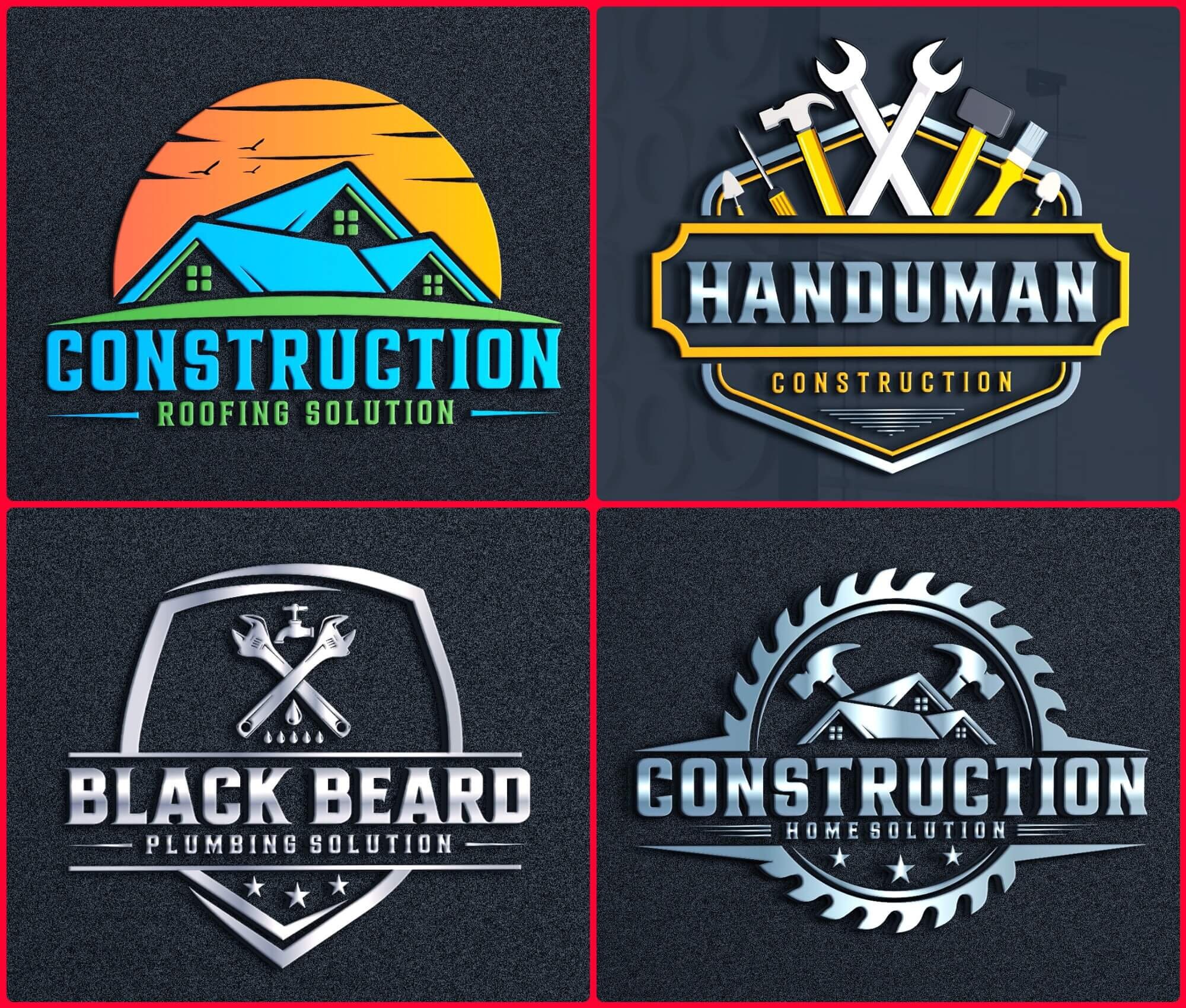 Custom Construction Logo Design Construction Logo Roofing Logo Custom Construction Logo Design Construction Logo Roofing Logo