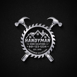 Custom Construction & Handyman Logo Design | Professional Contractor Branding for Builders, Plumbers, Electricians, and Home Repair Services