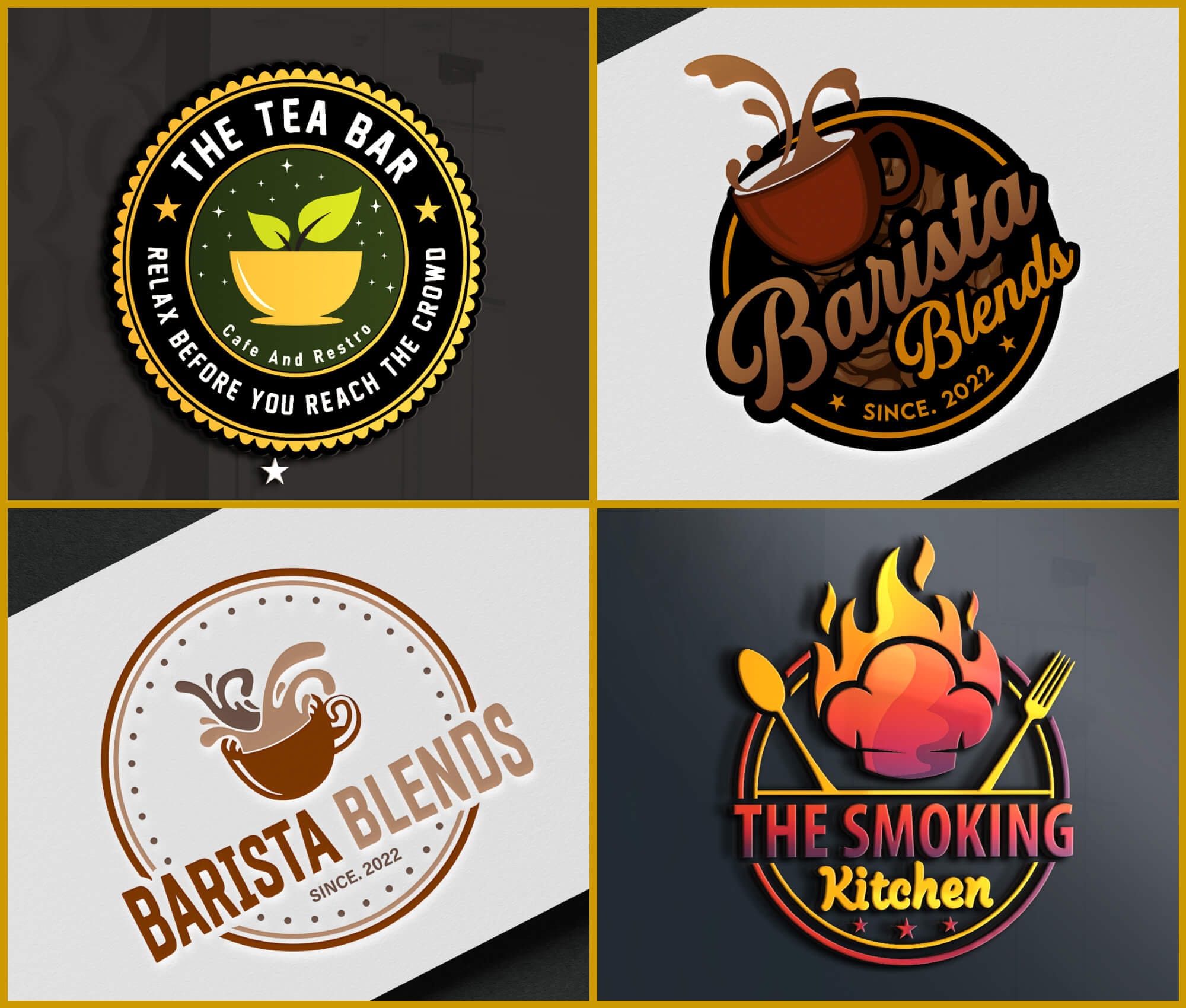 I Will Design Coffee Bar Logo Tea Bar Logo Restaurant Logo Etsy