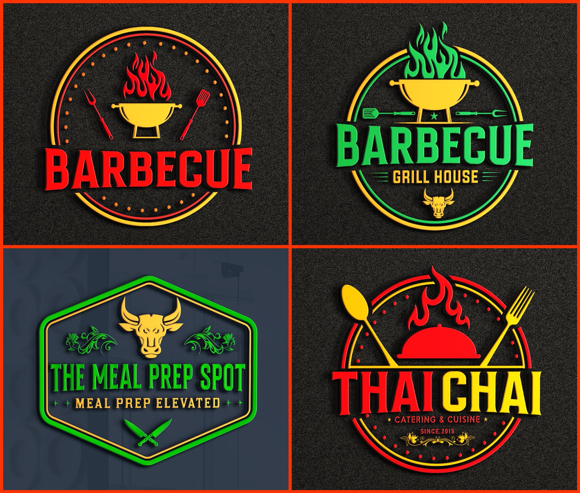 Barbecue Logo Bbq Logo Restaurant Logo Food Logo Catering Logo Custom