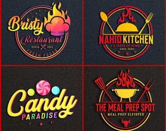 I will design restaurant logo, food logo, barbecue logo, catering logo, candy logo, sweet logo, fast food, bar logo logo within 24 hours