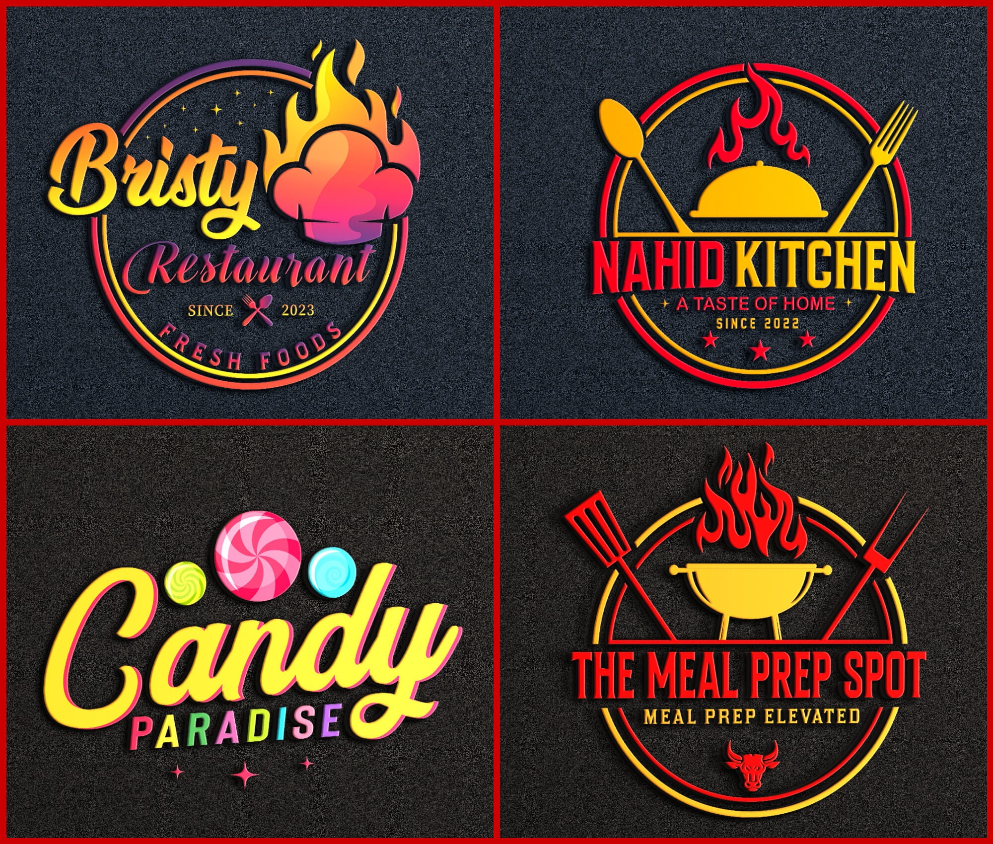 I will design restaurant logo food logo barbecue logo etsy