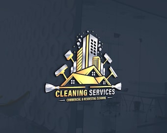 Custom Cleaning Services Logo Design: Pressure Washing, Laundry Business