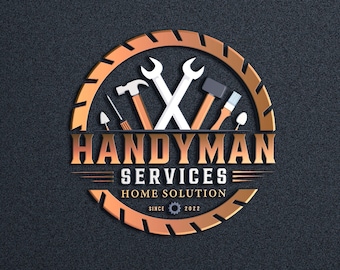 Diseñaré servicios de mantenimiento, herramientas, reparación del hogar, mejoras del hogar, renovación del hogar, techado, construcción, logotipos de bienes raíces.