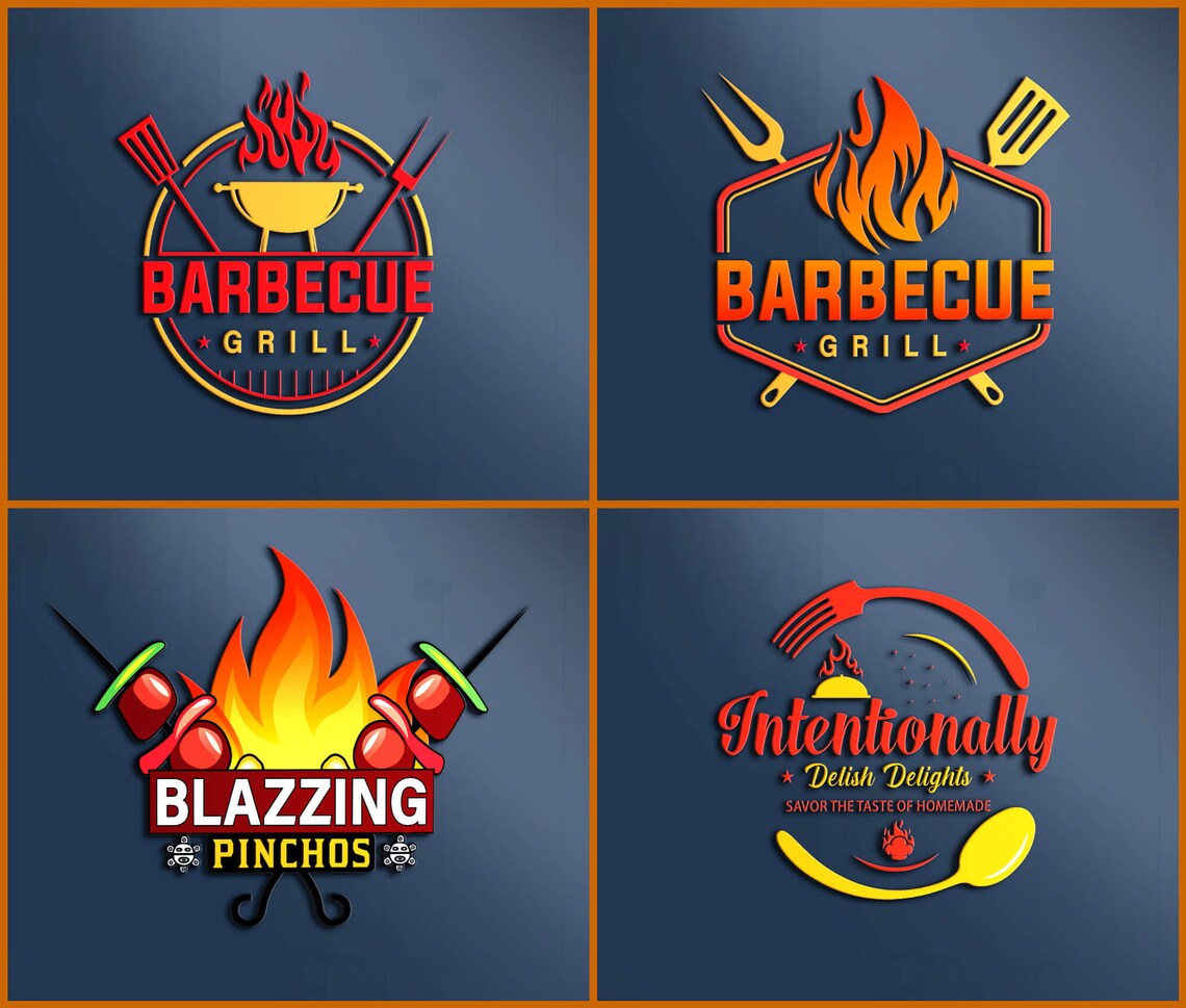 I Will Design BBQ Logobarbecue Logobbq Logogrill Etsy