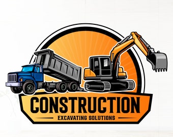 Construction logo | Excavator logo | Bulldozer logo | Dump truck logo | Architect logo | Builders logo | Handyman logo | Roofing logo