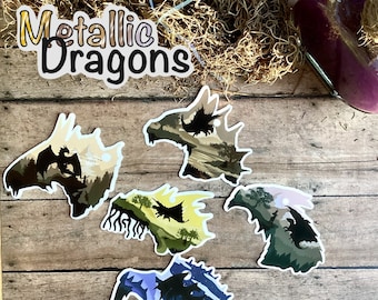 Metallic Fantasy Dragon Sticker Series 1