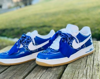 air force 1 blue bandana shoes