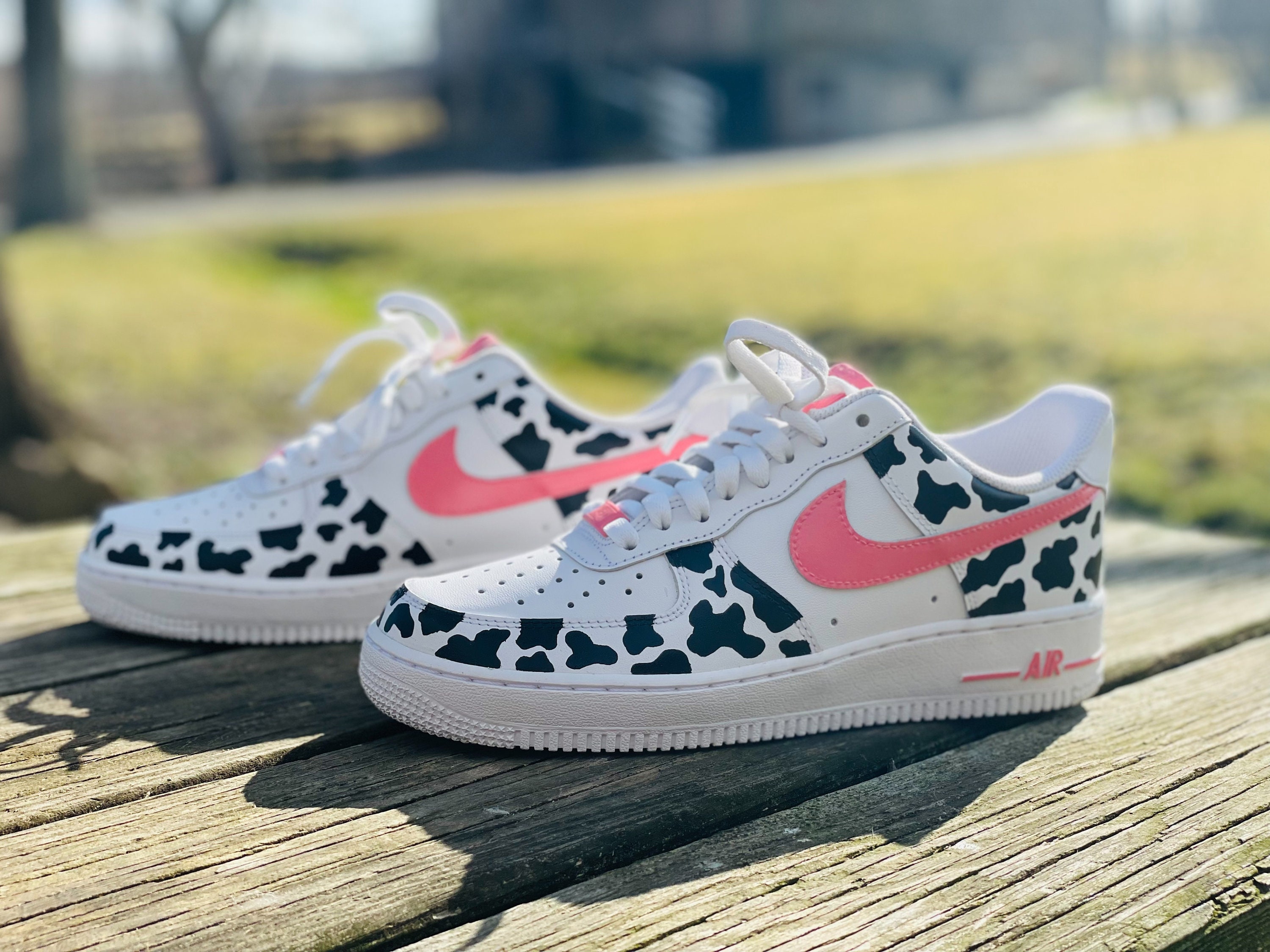 Custom Nike Airforce 1's Purple Cow Print -  Finland