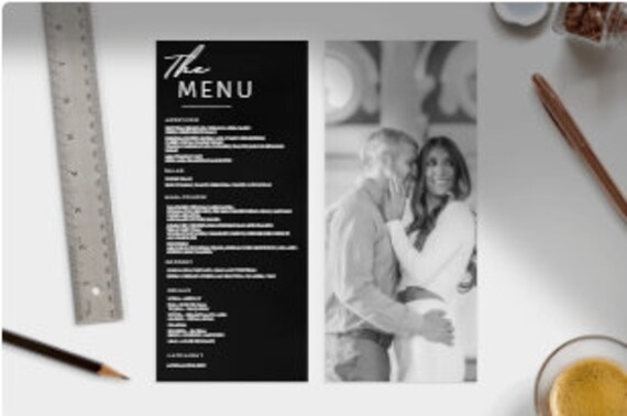 WEDDING MENU Template printable Wedding Menu Digital | Etsy