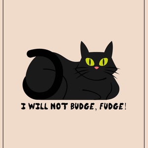 Je ne vais pas Budge Fudge, drôle de carte postale de chat