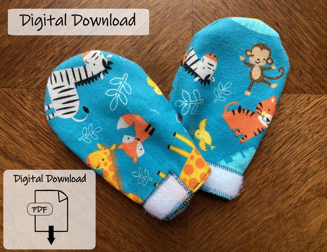 Easy Baby Mittens Sewing Pattern That Stay On, No Scratch Sleeping or Outdoor Mittens for NB to