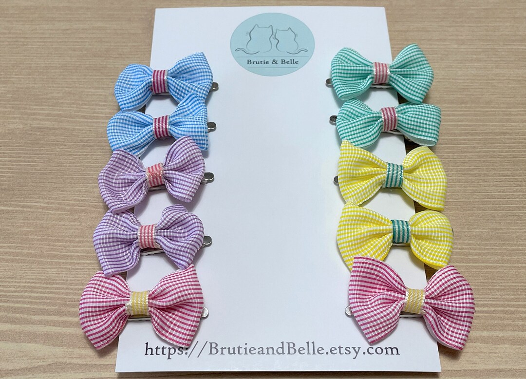 Tiny Baby Hair Clips Baby Doll Hair Clips Mini Bowtie Ribbon Etsy