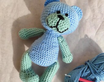 Ours peluche doudou rose long bonnet Tartine et Chocolat, Vintage