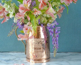 Custom Flower Pot Copper Home Decor Personalized Vase Vintage Flower Vase Copper Vase Spring Home Decor Mothers Day Vase Unique Vase