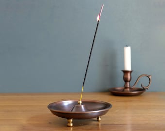 Handmade Copper Incense Burner: Wabi Sabi Zen Decor