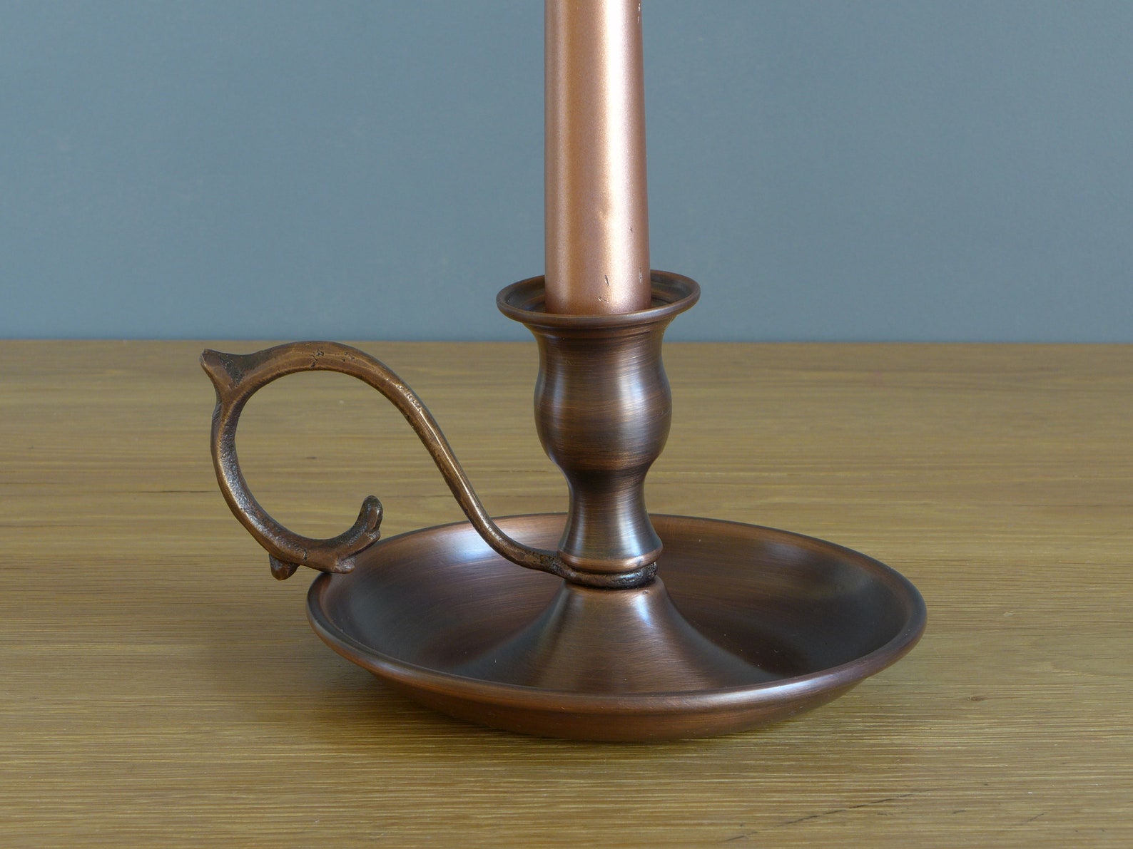 Set of 3 Copper Candlestick Holders & Candle Snuffer Solid Etsy