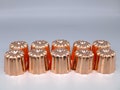 Set of 10 Copper Canele Molds: French Cake Pans, Tinned Interior