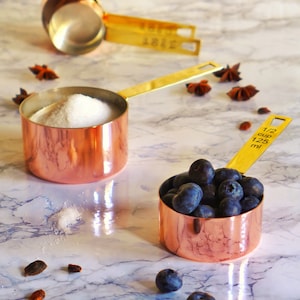 Copper Measuring Cups Set of 4 Copper Kitchen Gadgets Copper Kitchen Utensils Copper Decor Baking Gift Cooking Gift Copper Kitchen Decor