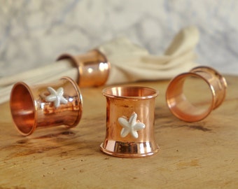 Coastal Napkin Ring Holder Set Copper Napkin Ring Rustic Napkin Holder Wedding Napkin Rings Copper Wedding Decor Copper Kitchen Decor