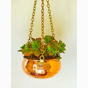 Copper Hanging Planter, Hanging Indoor Planter, Wall Hanging Planter, Disco Ball Planter, Copper Planter Pot, Copper Plant Pot