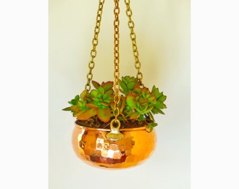 Copper Hanging Planter, Hanging Indoor Planter, Wall Hanging Planter, Disco Ball Planter, Copper Planter Pot, Copper Plant Pot