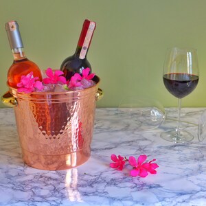 Copper Ice Bucket Copper Wine Bottle Holder Wine Chiller Wine Bucket Copper Beverage Tub Champagne Bucket 7th Anniversary Gift Copper Decor