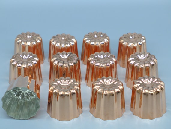 Set of 12 Large Copper Canele Mold French Canele Molds Copper